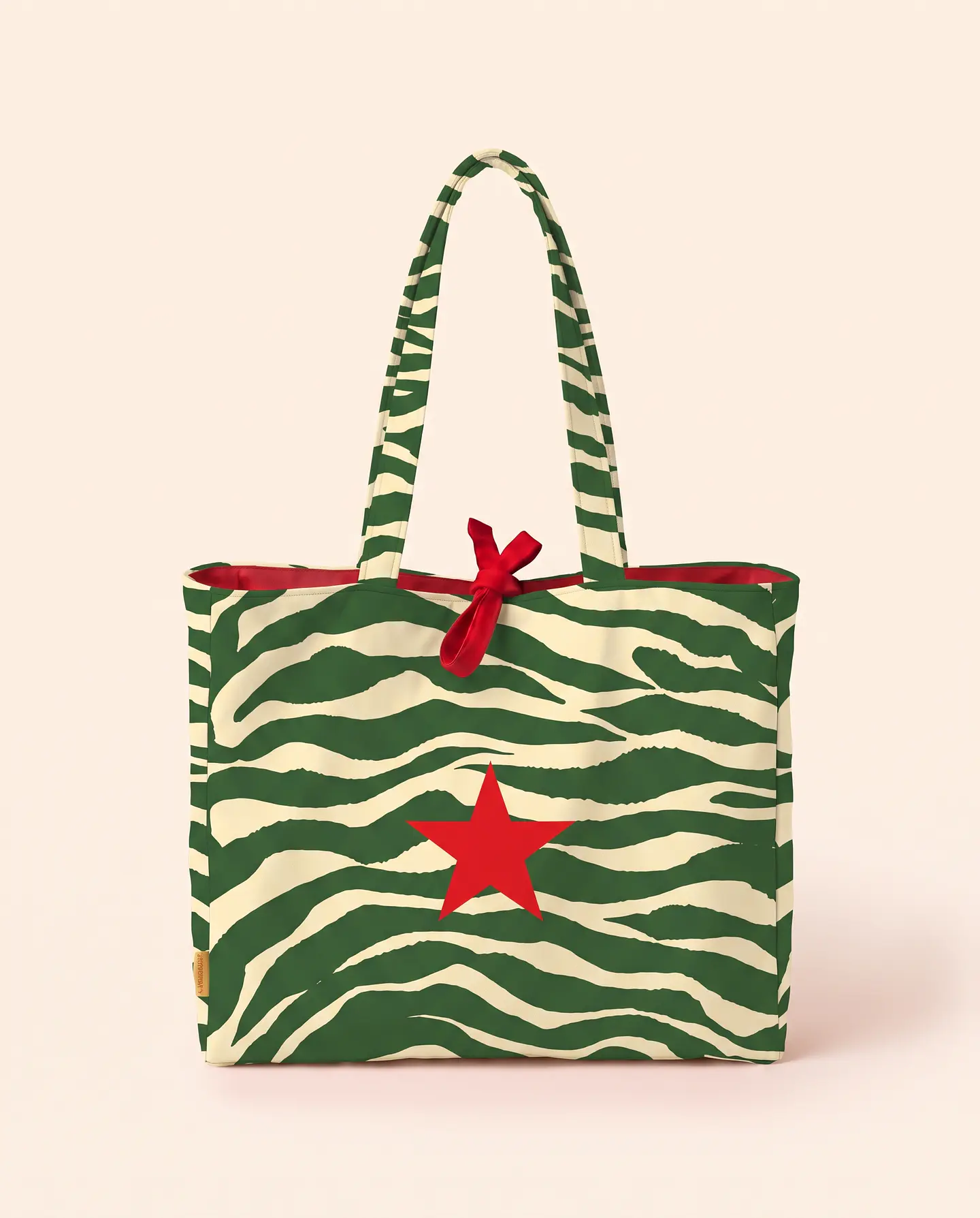 Sasha shopper | Animal print | Zazu | Verde e creme 1