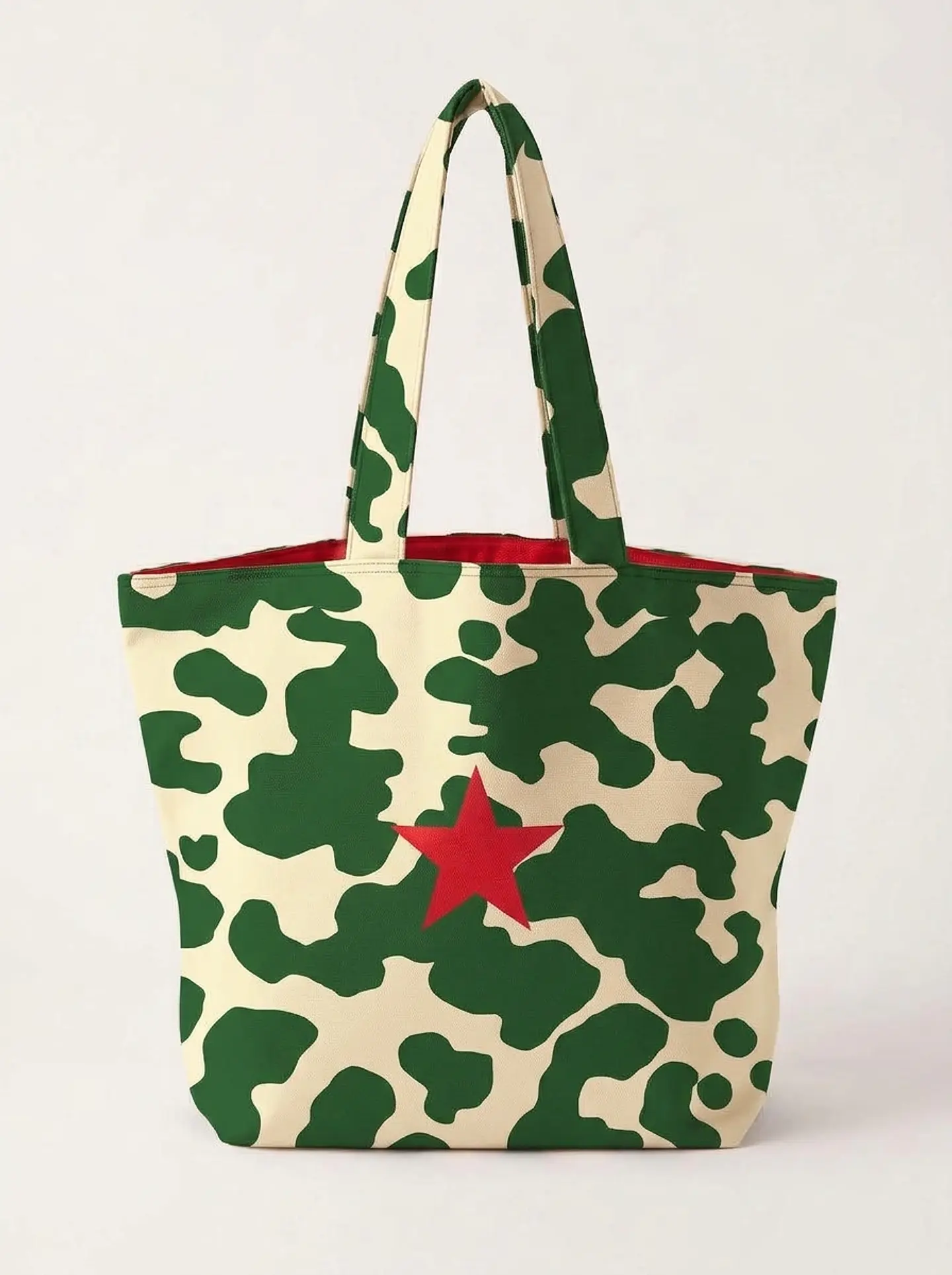Cleo shopper | Animal print | Cleo | Verde e creme 1