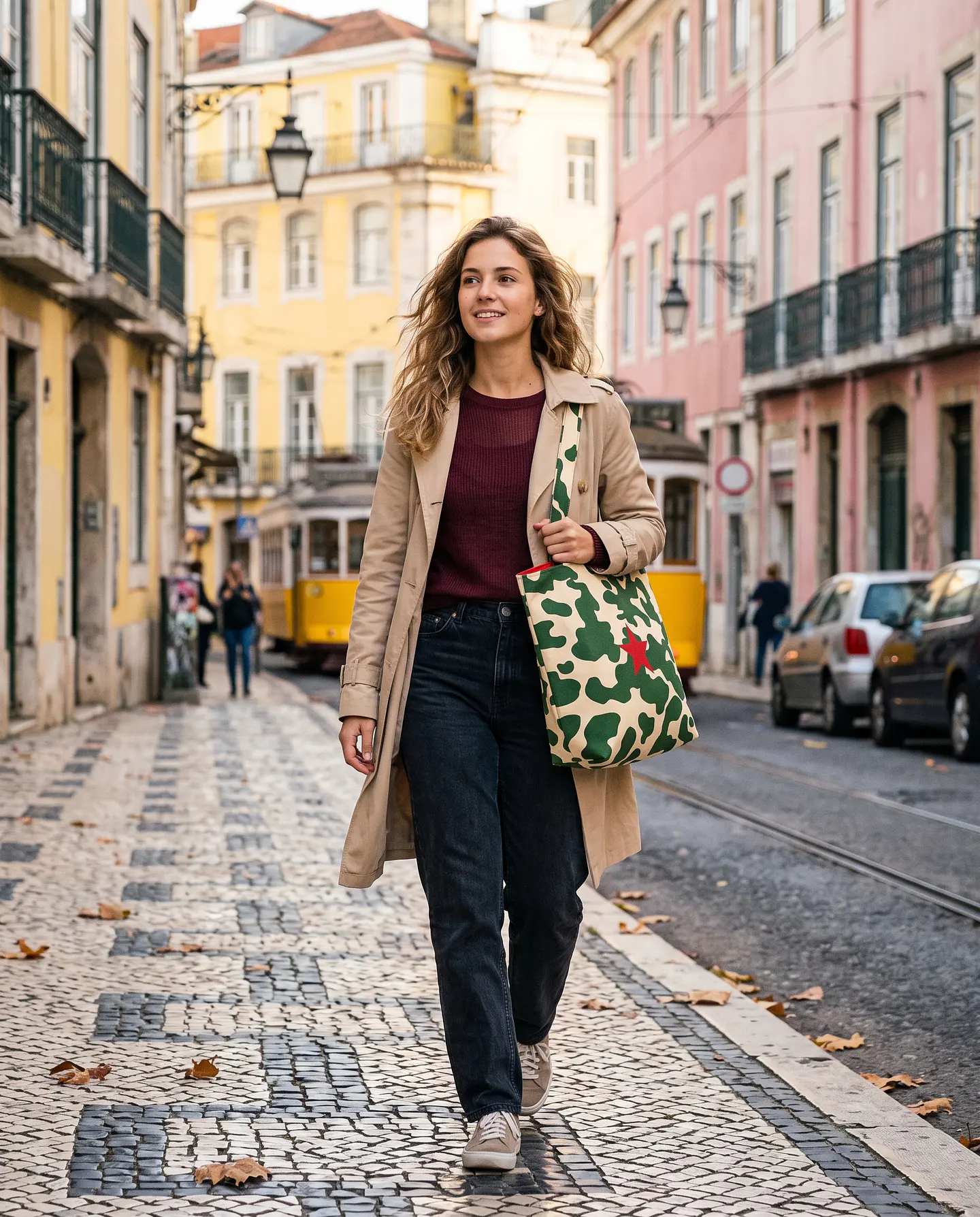 Cleo shopper | Animal print | Cleo | Verde e creme 2