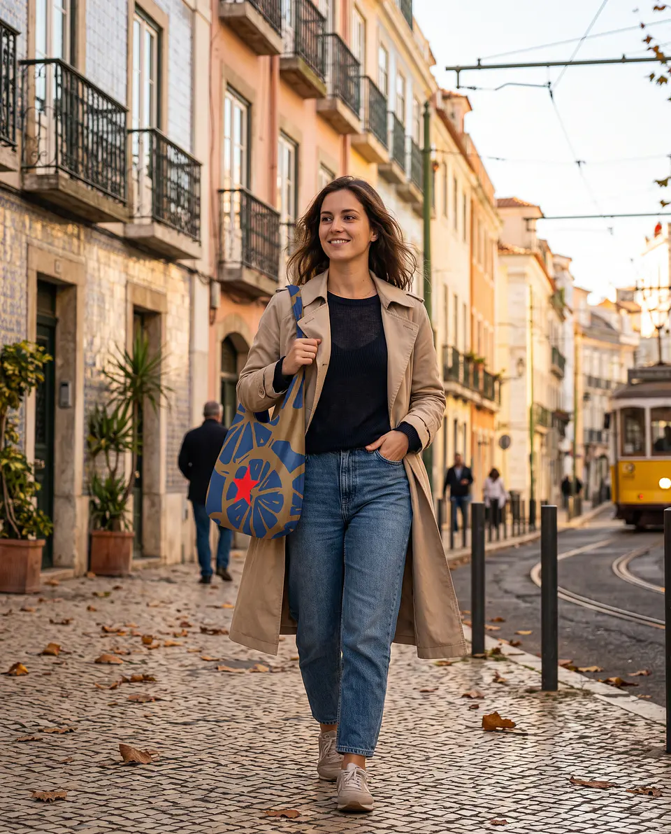 Bianca bag | Frutas | Laranja | Azul castanho 1