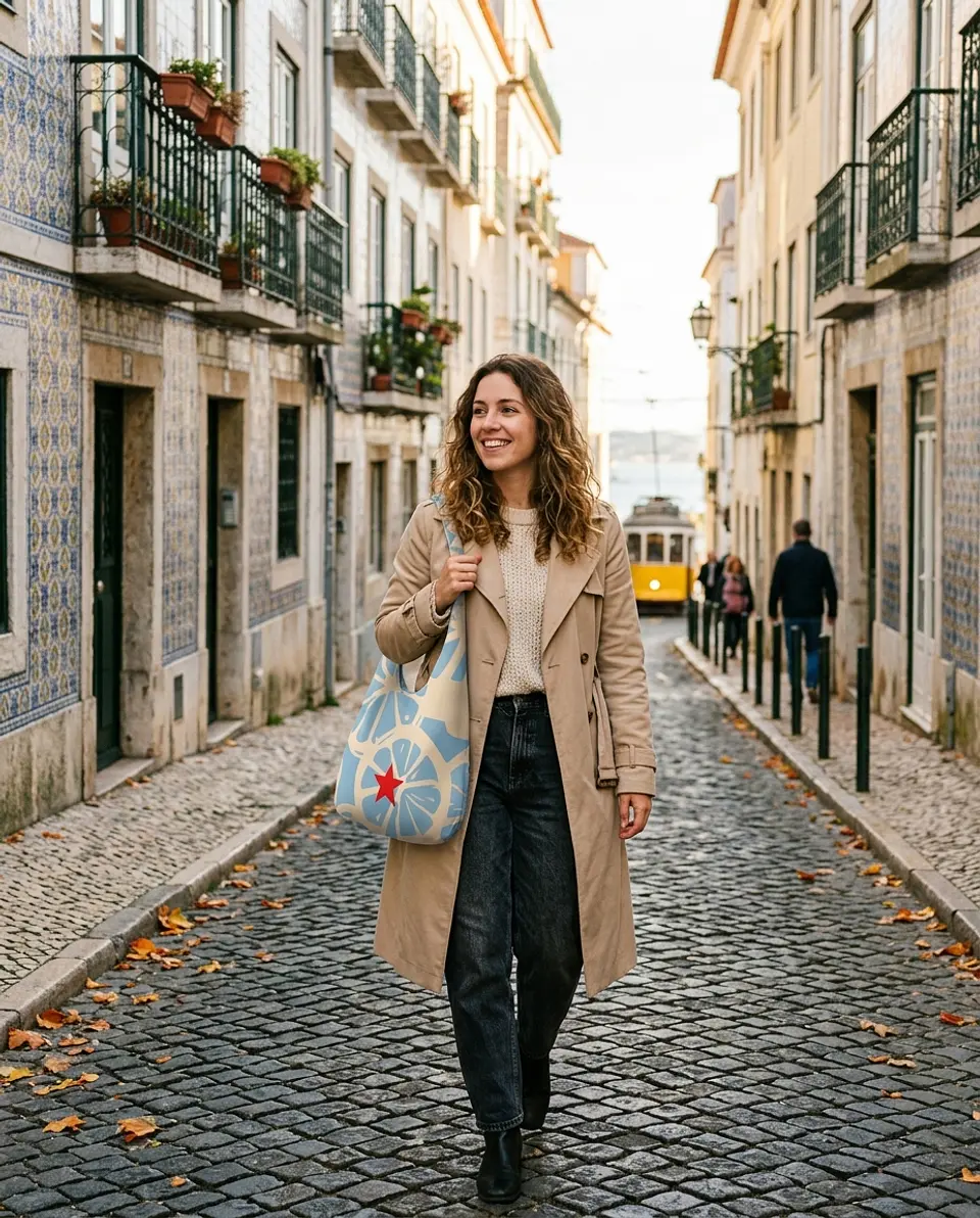 Bianca bag | Frutas | Laranja | Azul claro 2