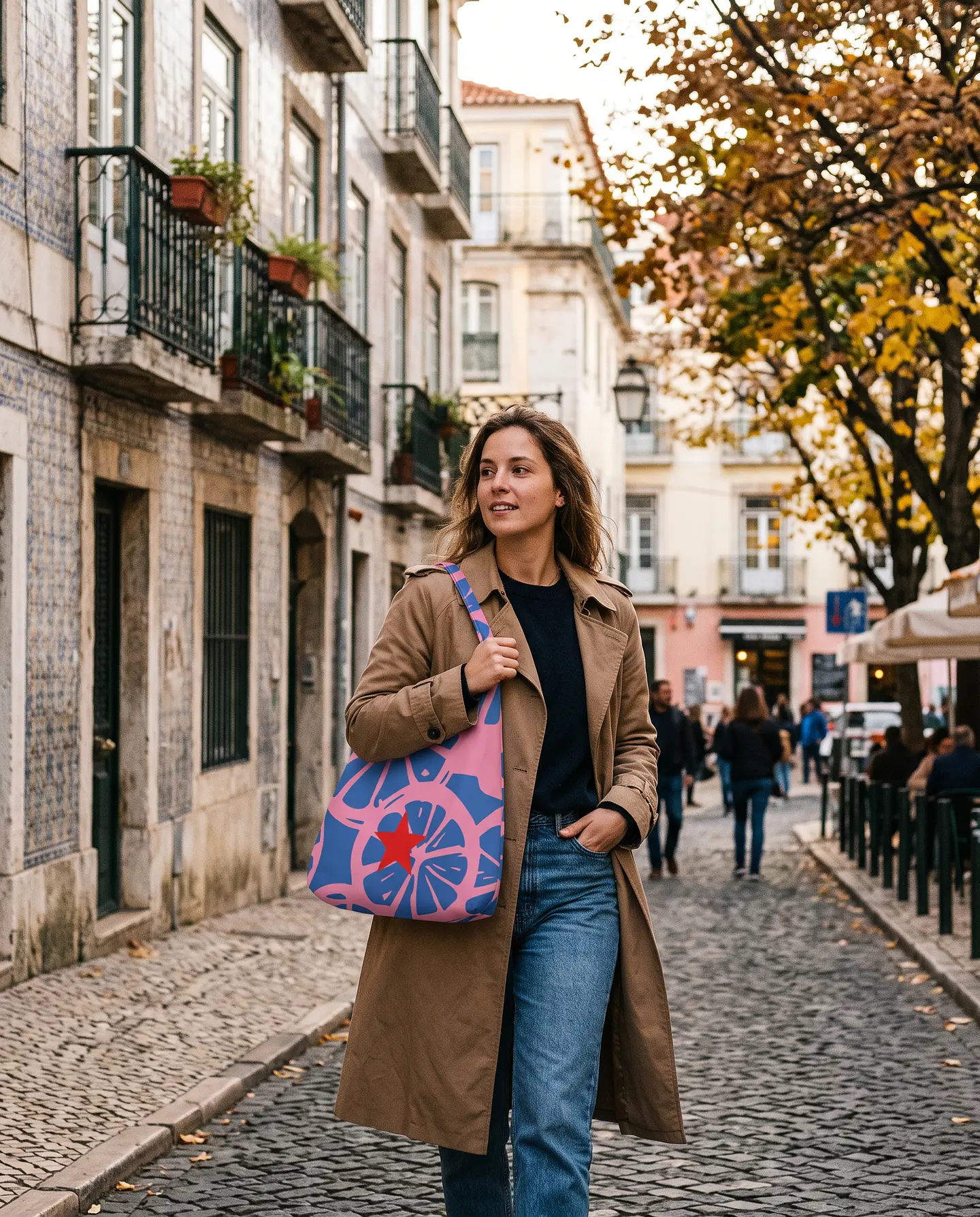 Bianca bag | Frutas | Laranja | Azul rosa 2