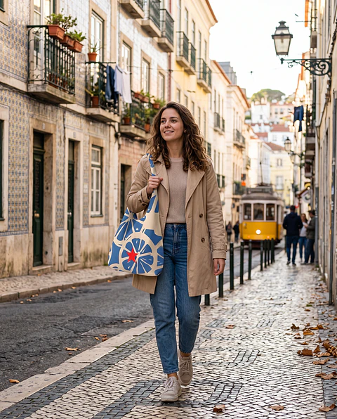 Bianca bag | Frutas | Laranja | Azul