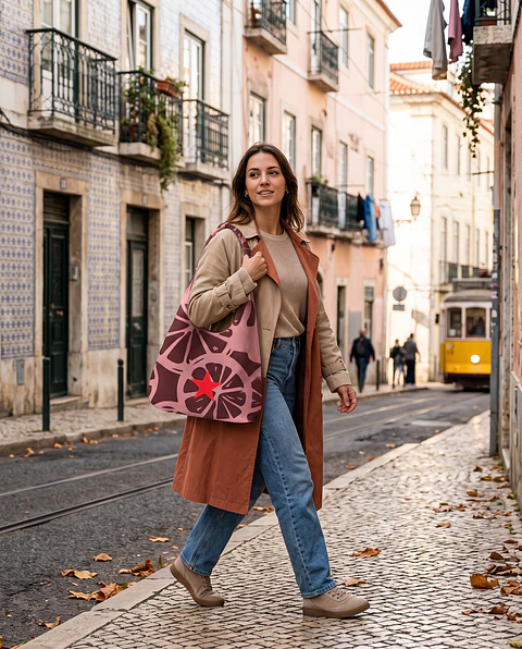 Bianca bag | Frutas | Laranja | Castanho rosa
