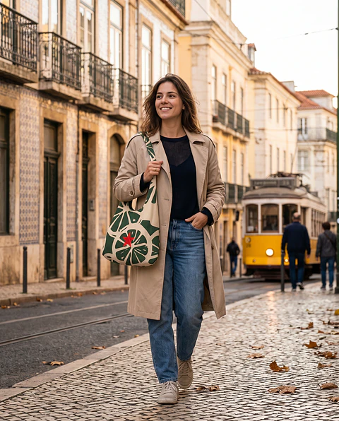 Bianca bag | Frutas | Laranja | Verde creme