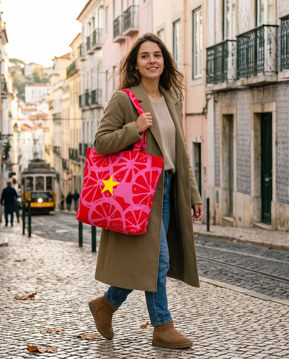 Cleo shopper | Frutas | Laranja | Fucshia ros 2