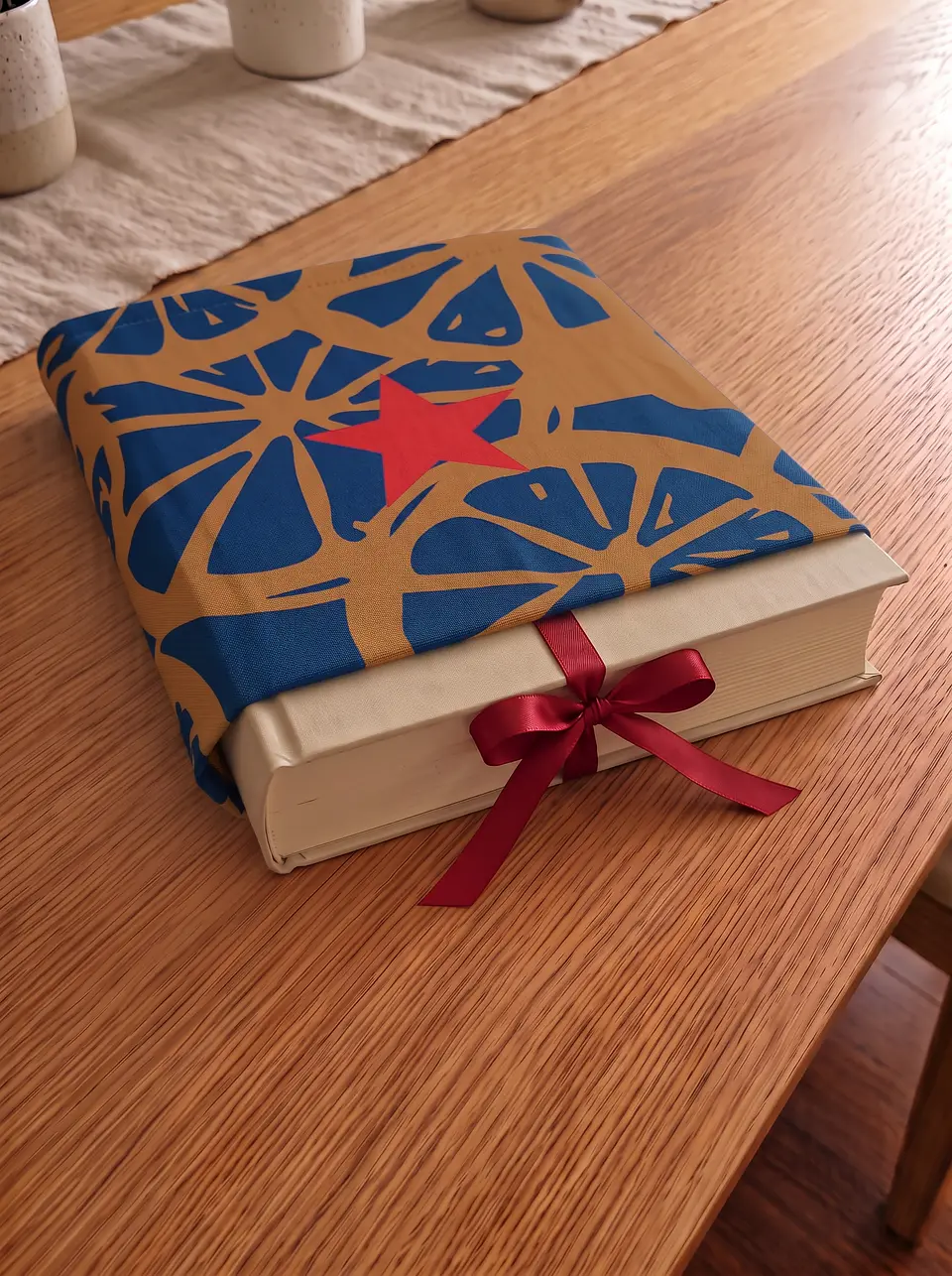 Bolsa livros e e-book | Frutas | Laranja | Azul Castanho 2