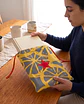 Bolsa livros e e-book | Frutas | Laranja | Cinza e amarelo - Thumbnail 2