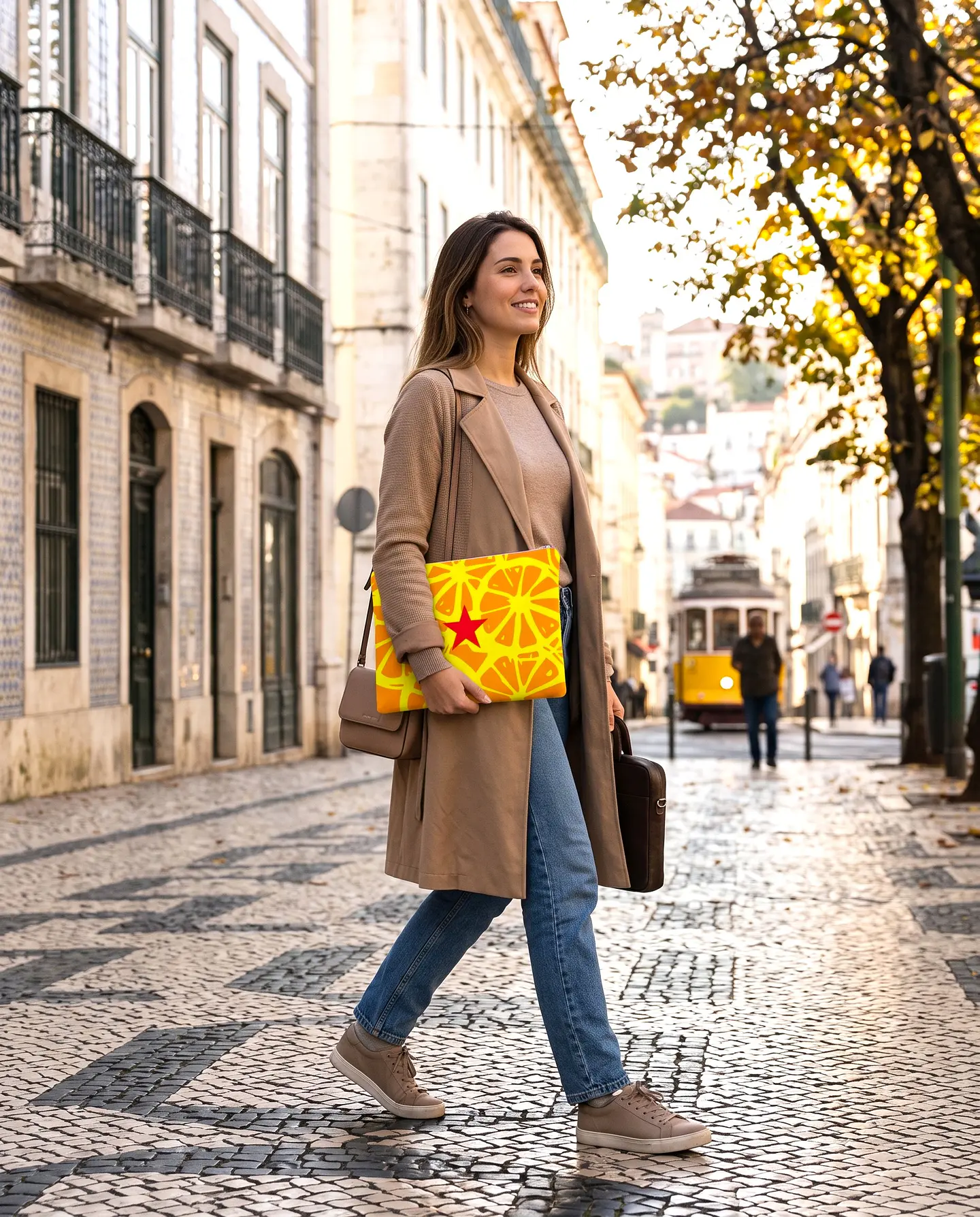Bolsa portátil | Frutas | Laranja | Laranja e amarelo 2