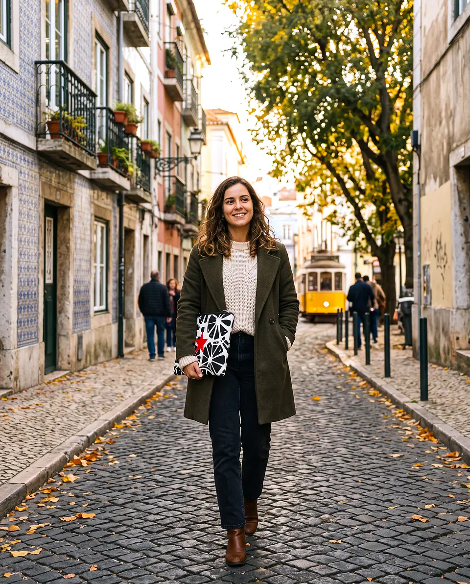 Bolsa portátil | Frutas | Laranja | Preto e branco 1