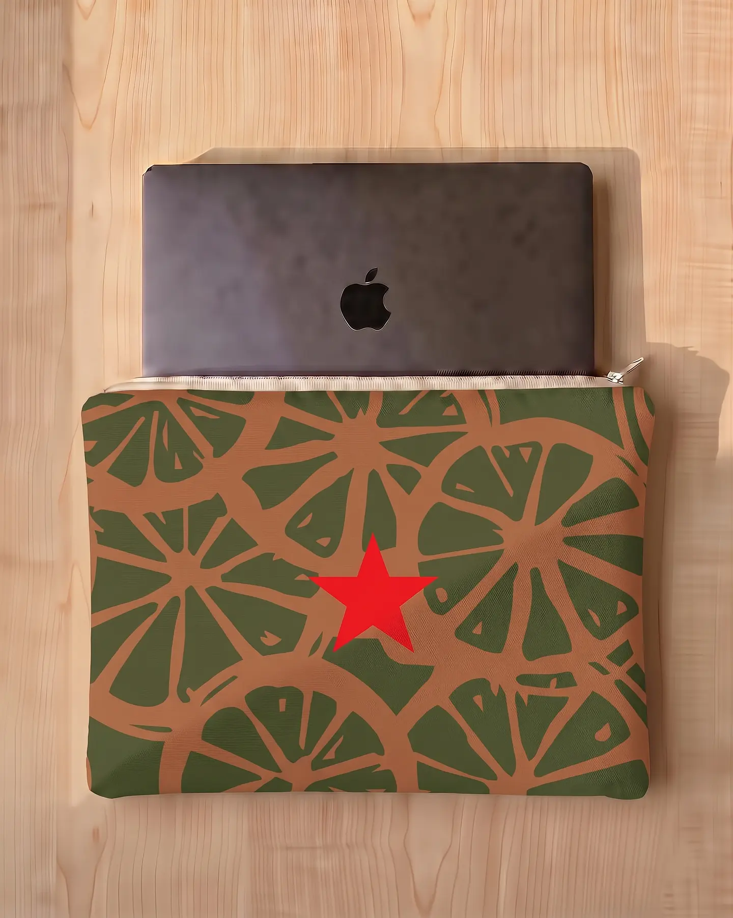 Bolsa portátil | Frutas | Laranja | Verde e castanho 1