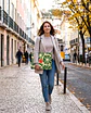Bolsa portátil | Frutas | Laranja | Verde e creme - Thumbnail 1