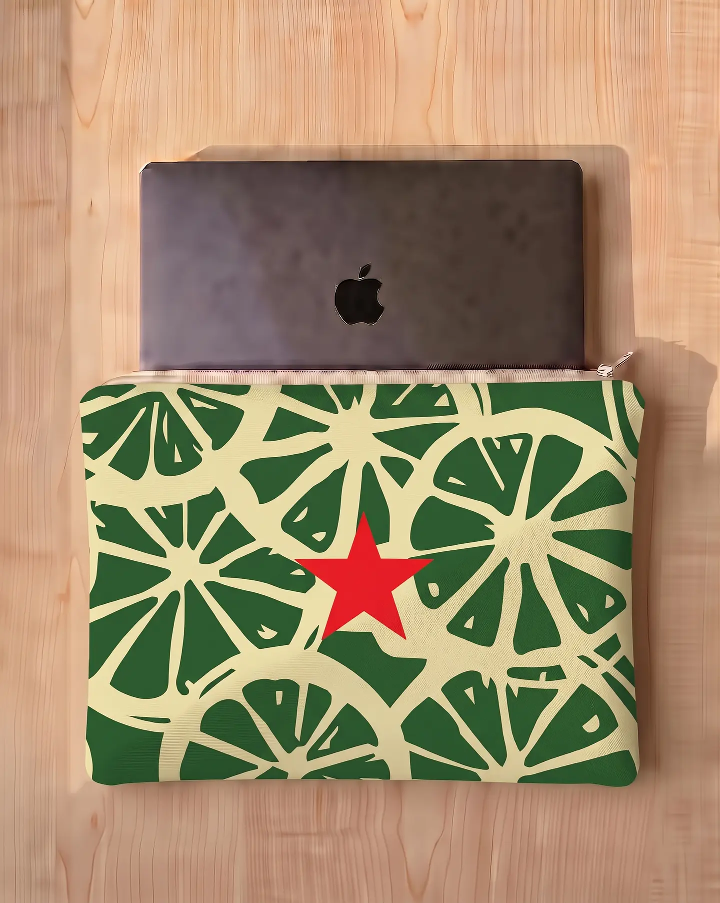 Bolsa portátil | Frutas | Laranja | Verde e creme 2