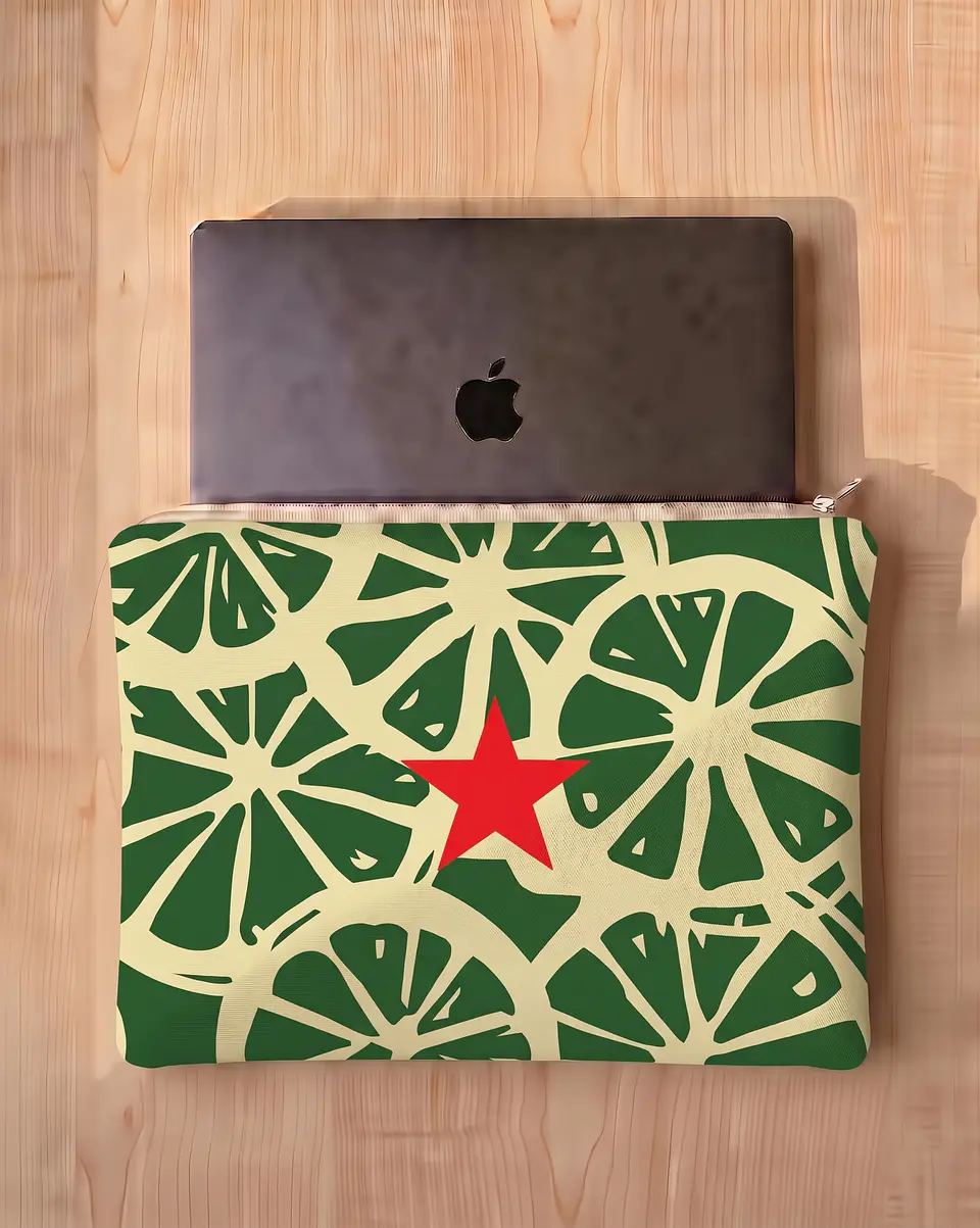 Bolsa portátil | Frutas | Laranja | Verde e creme 2