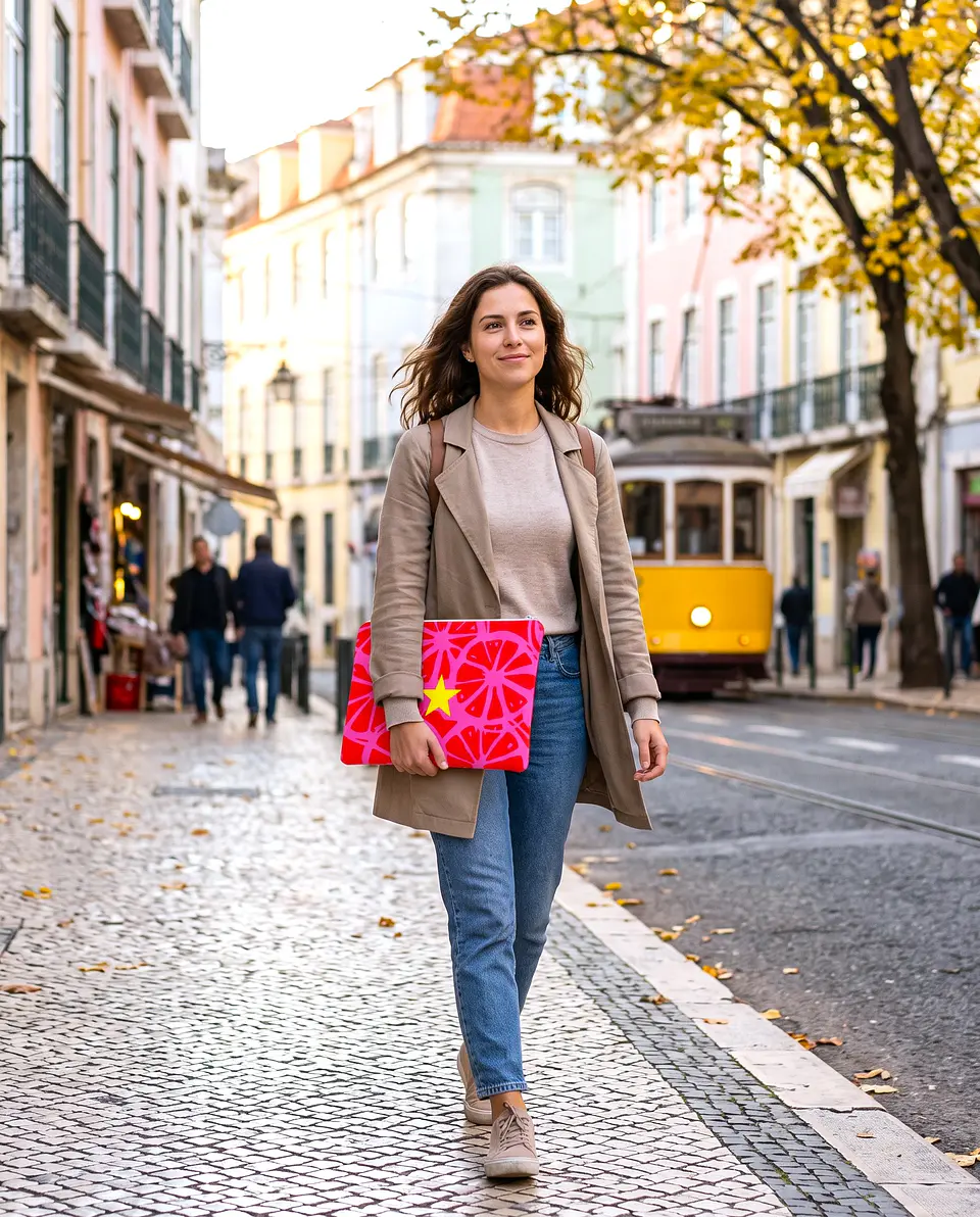 Bolsa portátil | Frutas | Laranja | Fuschia rosa 2