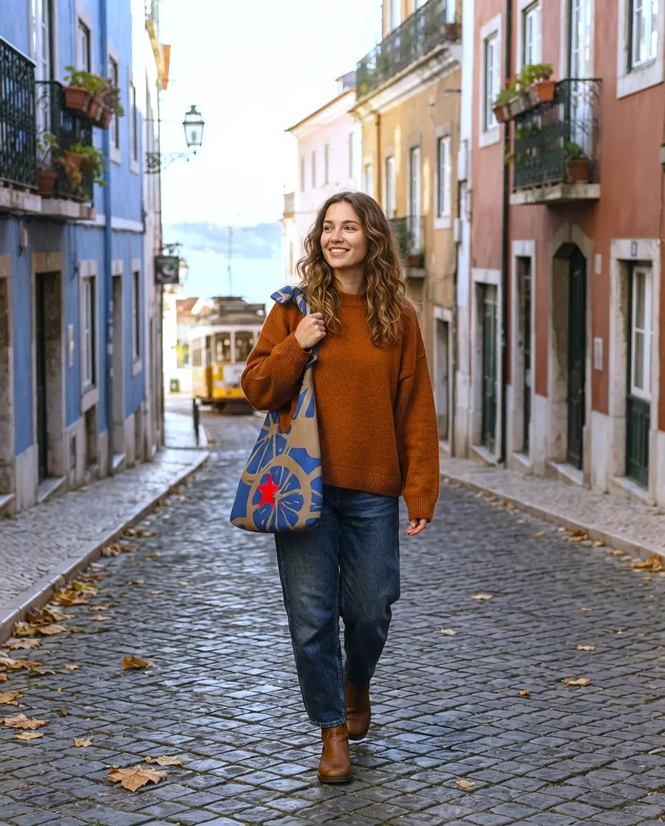 Lola bag | Frutas | Laranja | Azul castanho 2