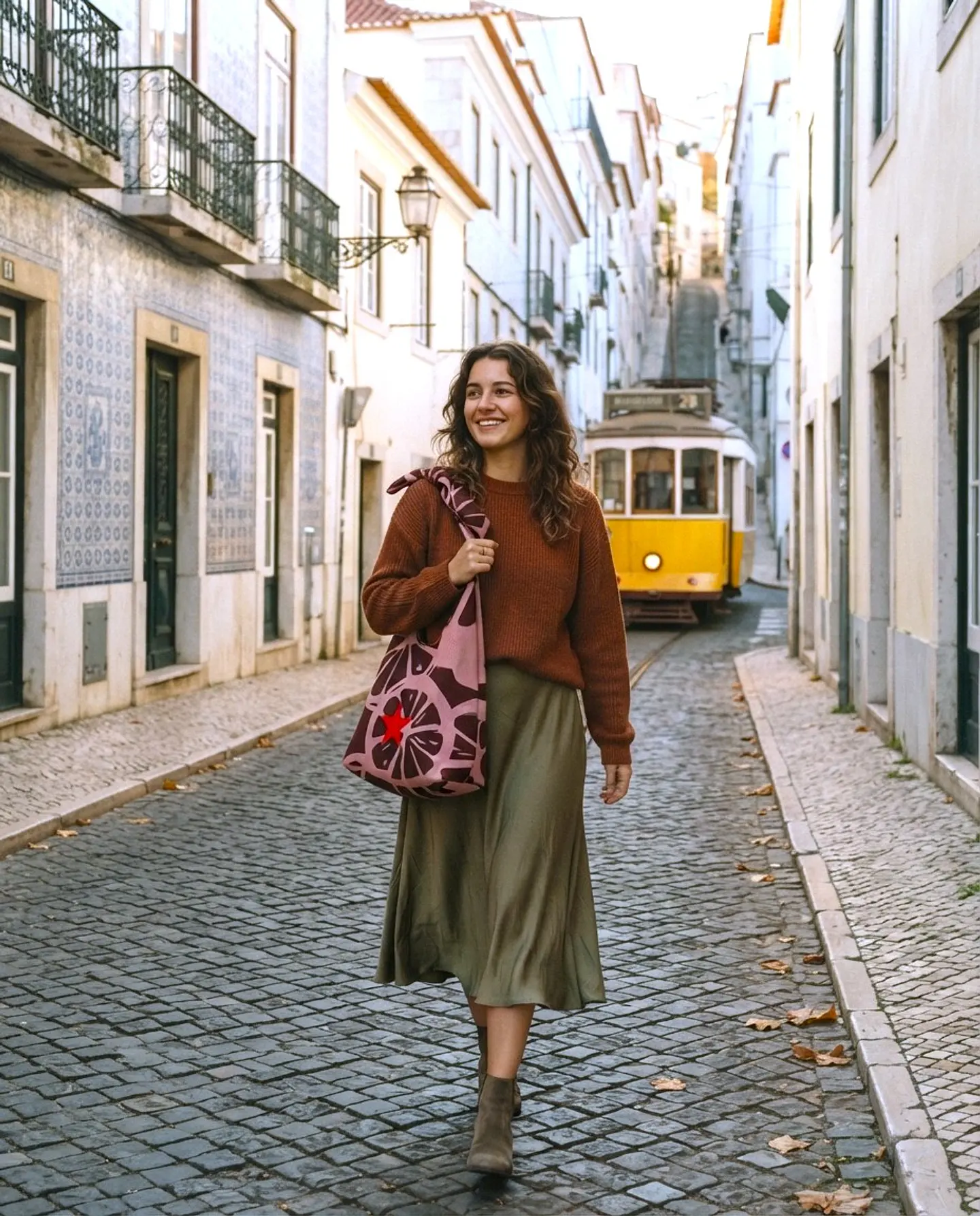 Lola bag | Frutas | Laranja | Castanho e rosa 2