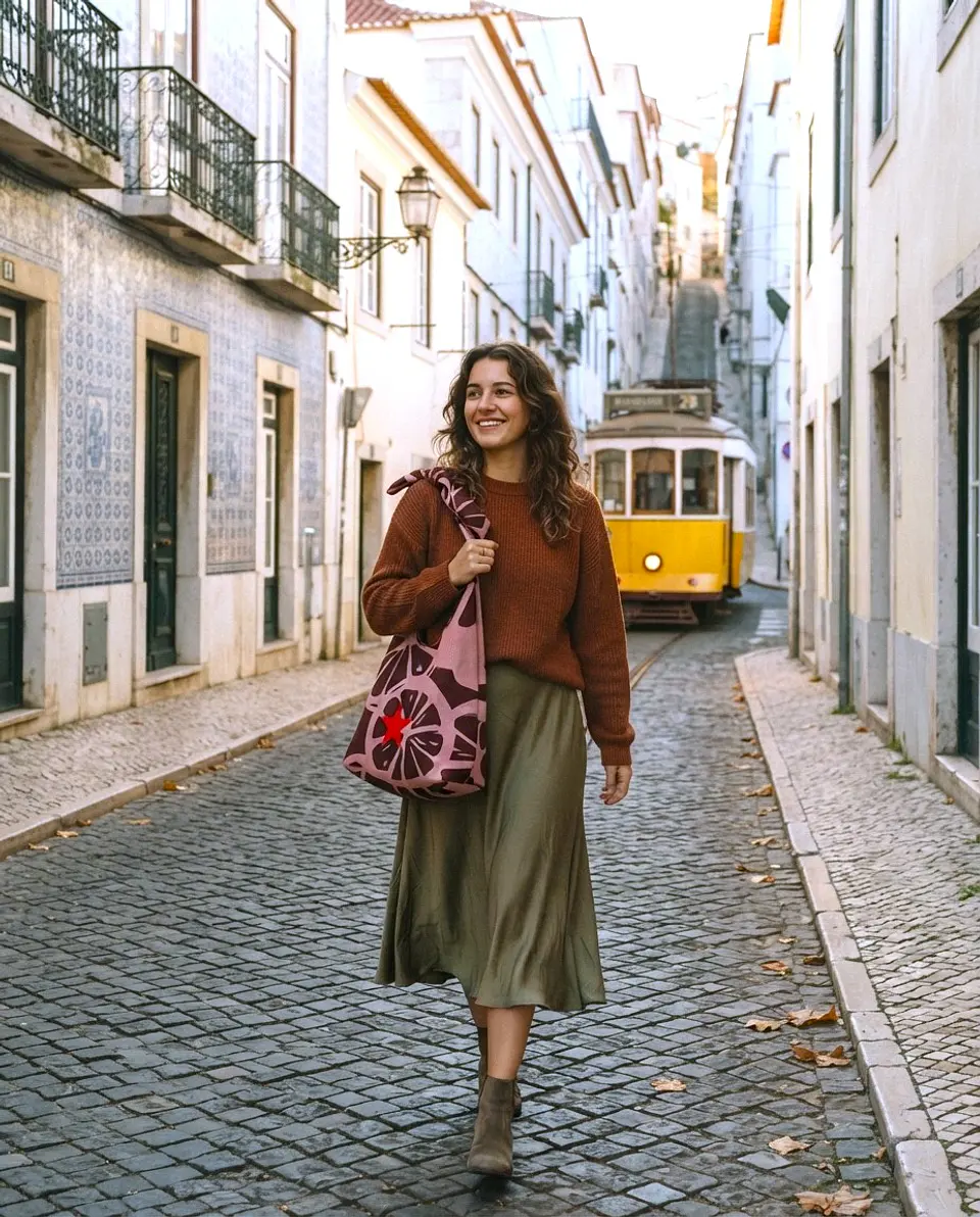 Lola bag | Frutas | Laranja | Castanho e rosa 2