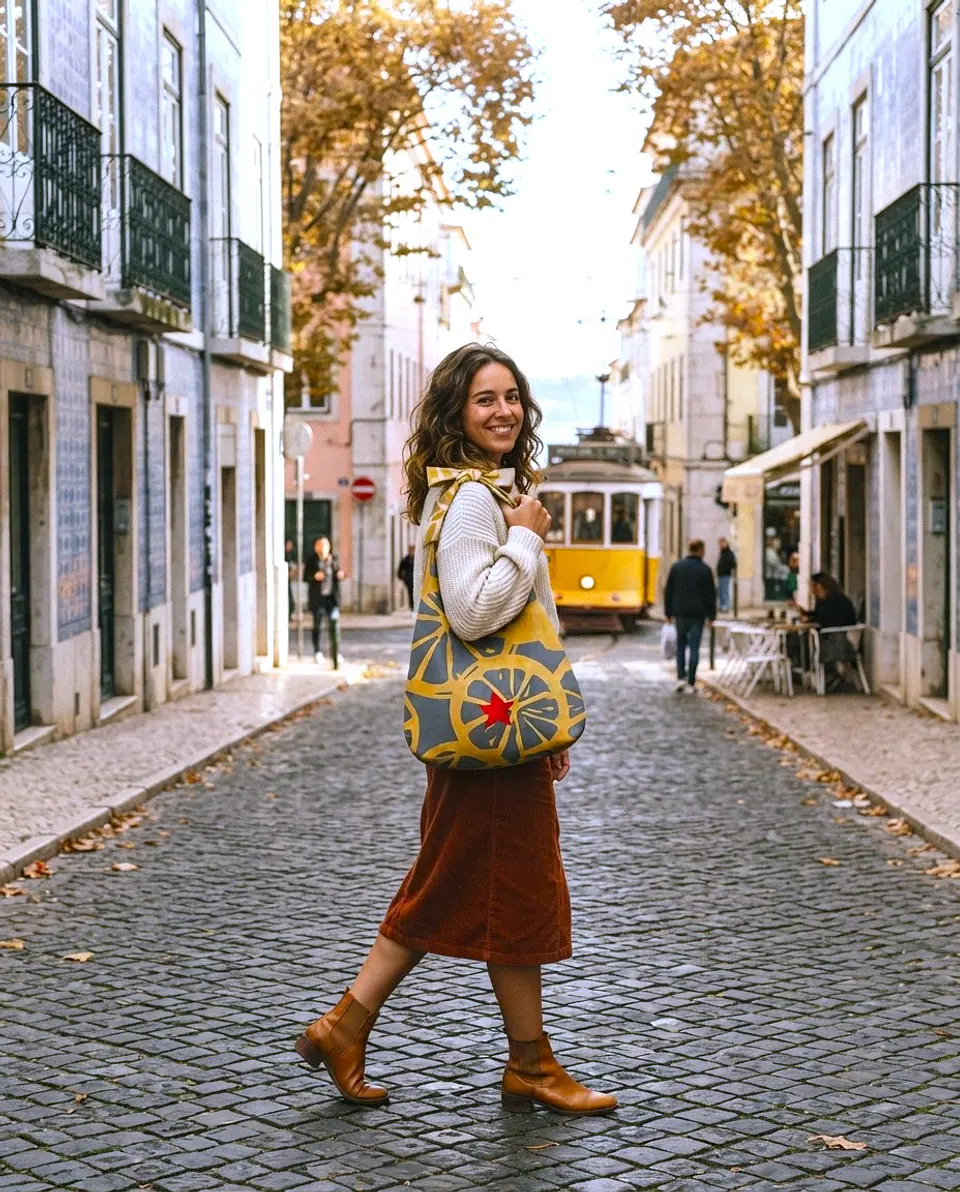 Lola bag | Frutas | Laranja | Cinza amarelo 2