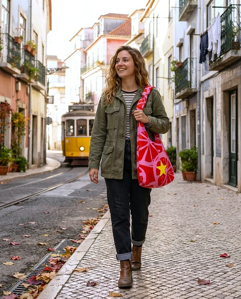 Lola bag | Frutas | Laranja | Fúcsia rosa
