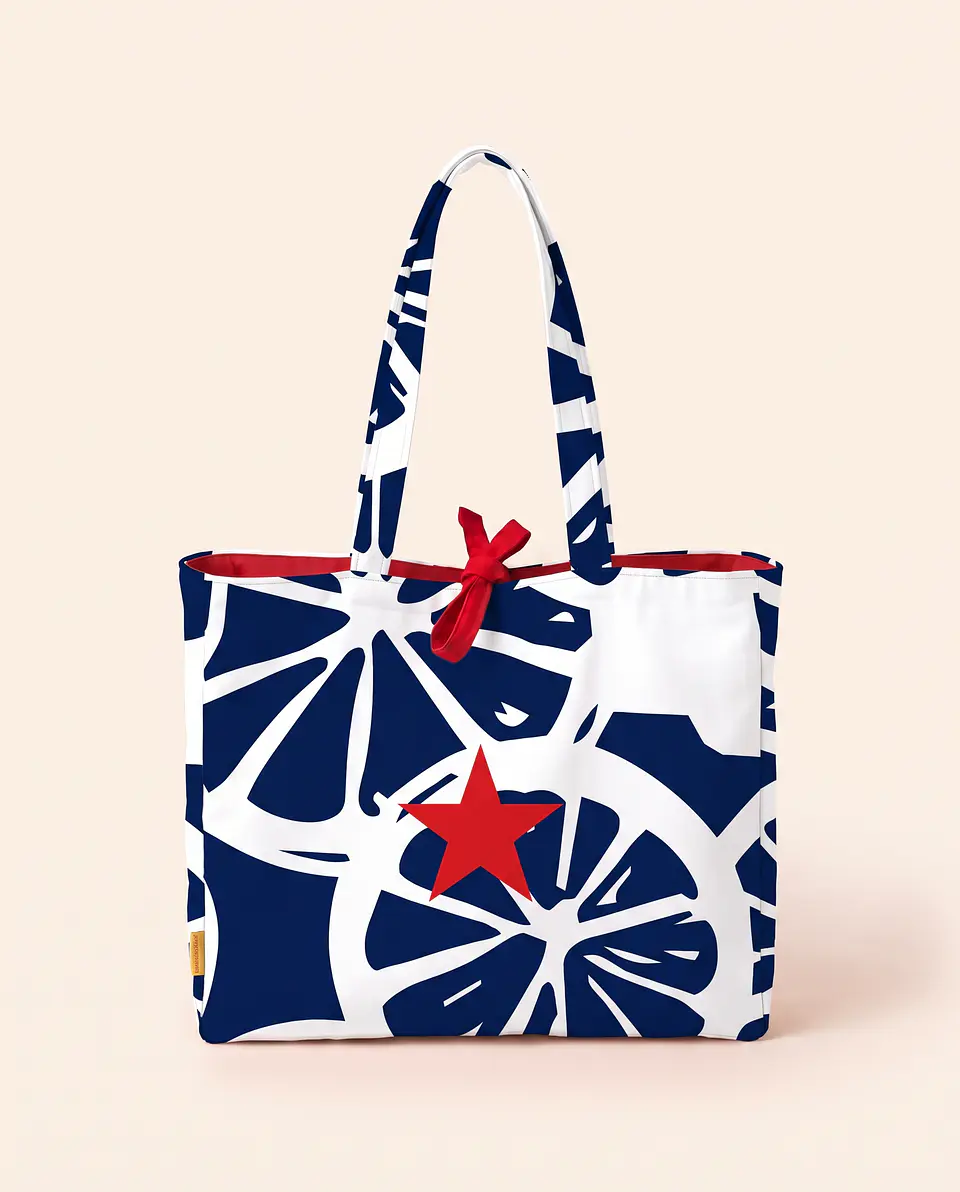 Sasha shopper | Frutas | Laranja | Azul escuro 2