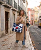 Sasha shopper | Frutas | Laranja | Azul escuro - Thumbnail 1