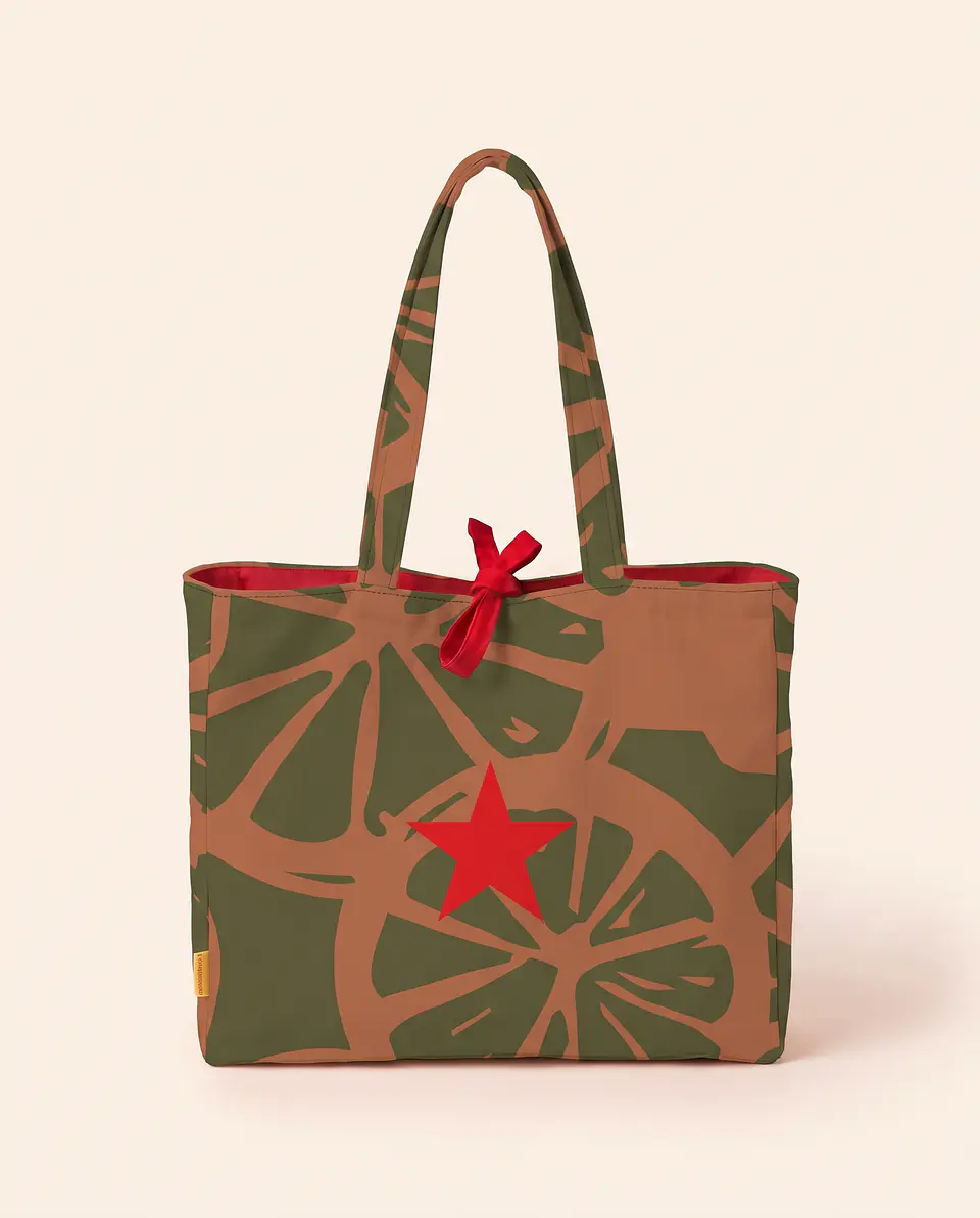 Sasha shopper | Frutas | Laranja | Verde e castanho 1