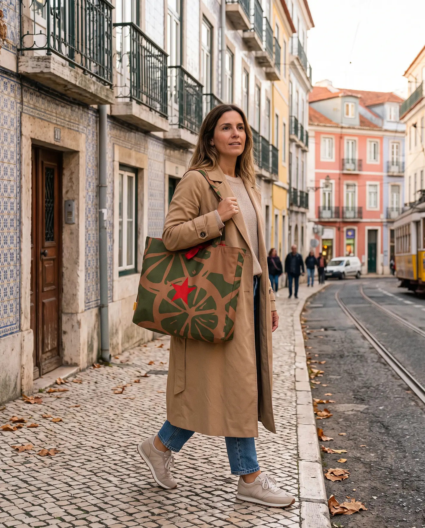 Sasha shopper | Frutas | Laranja | Verde e castanho 2