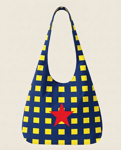 Bianca bag | Quadrados | Azul e amarelo