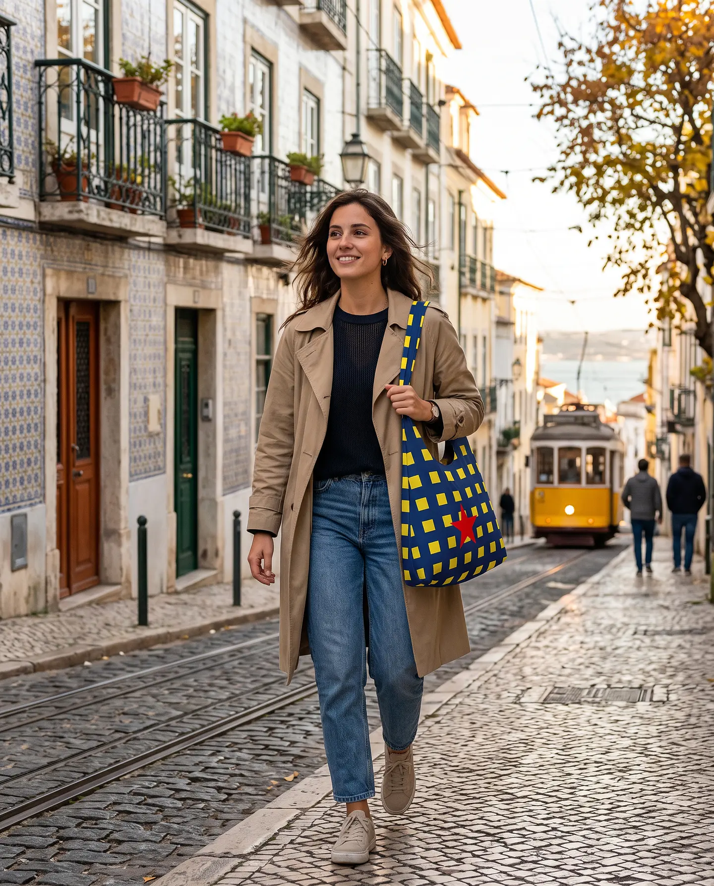Bianca bag | Quadrados | Azul e amarelo 2