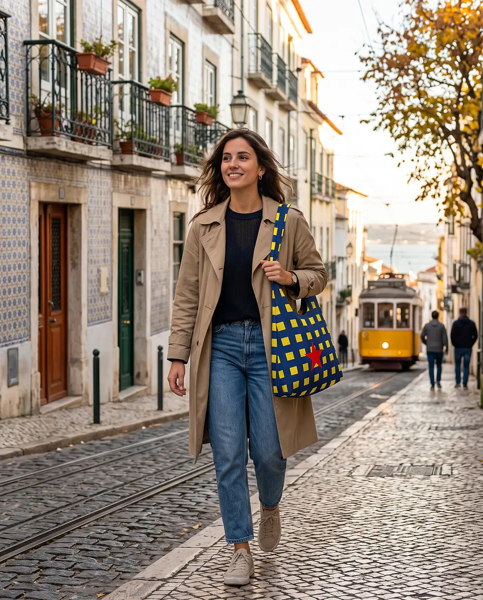 Bianca bag | Quadrados | Azul e amarelo 2