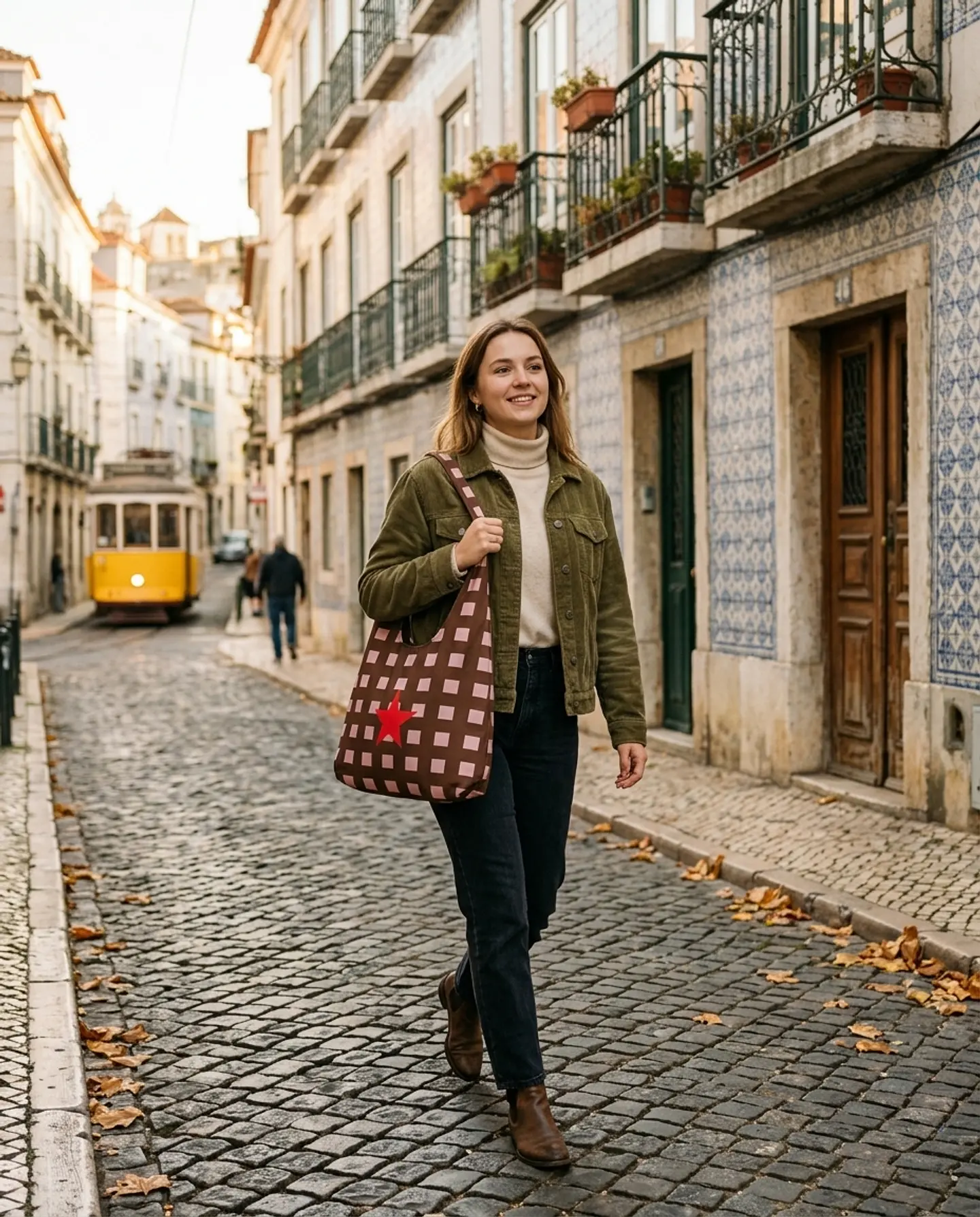 Bianca bag | Quadrados | Castanho rosa 2