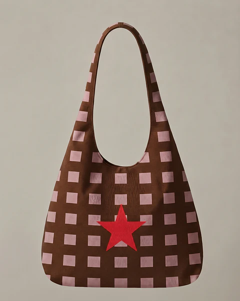 Bianca bag | Quadrados | Castanho rosa