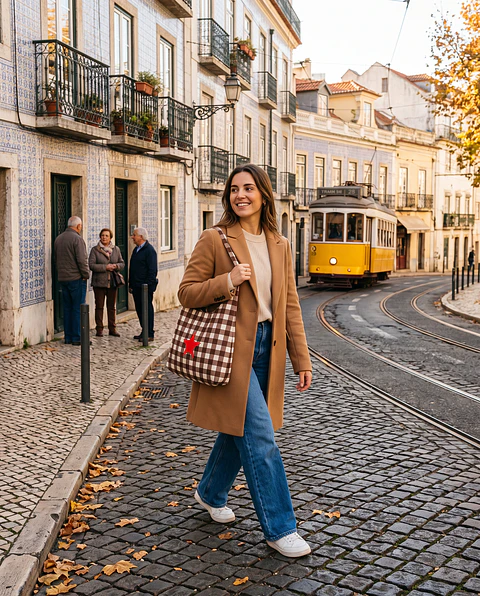 Bianca bag | Quadrados | Chocolate