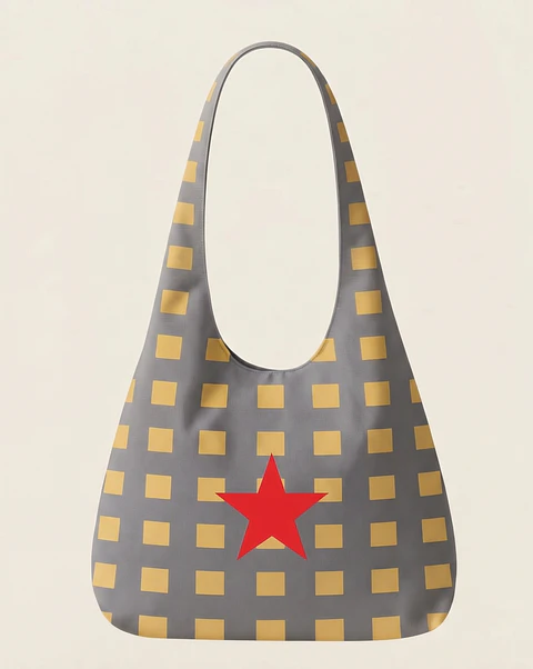 Bianca bag | Quadrados | Cinza amarelo