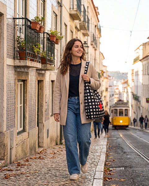 Bianca bag | Quadrados | Preto e branco