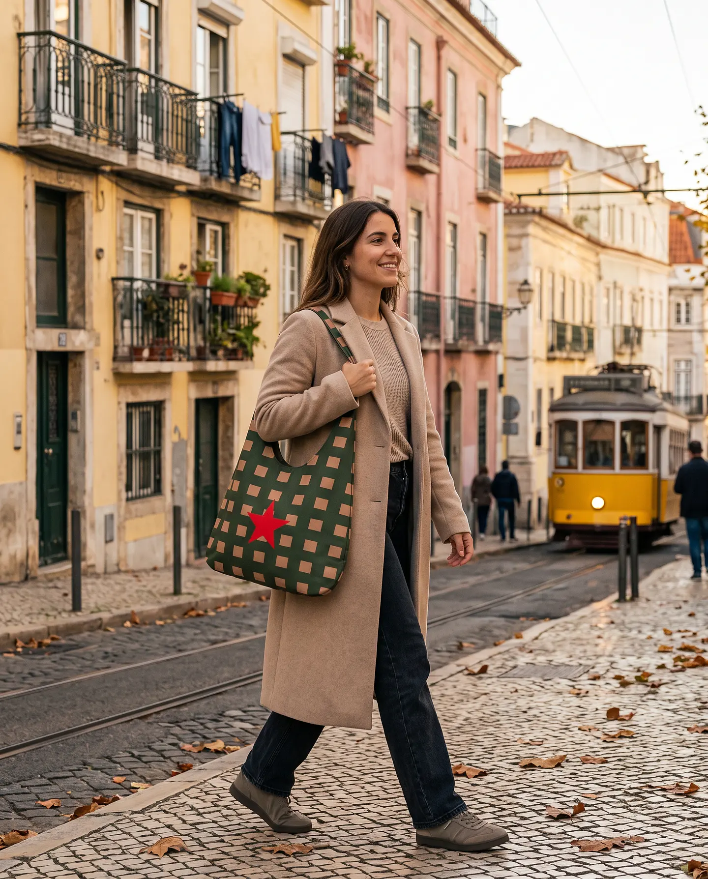 Bianca bag | Quadrados | Verde e castanho 2