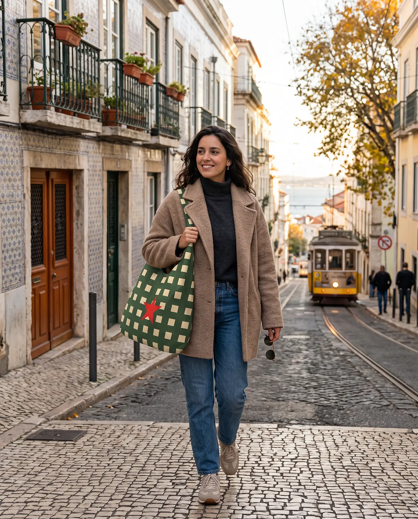 Bianca bag | Quadrados | Verde e creme 1