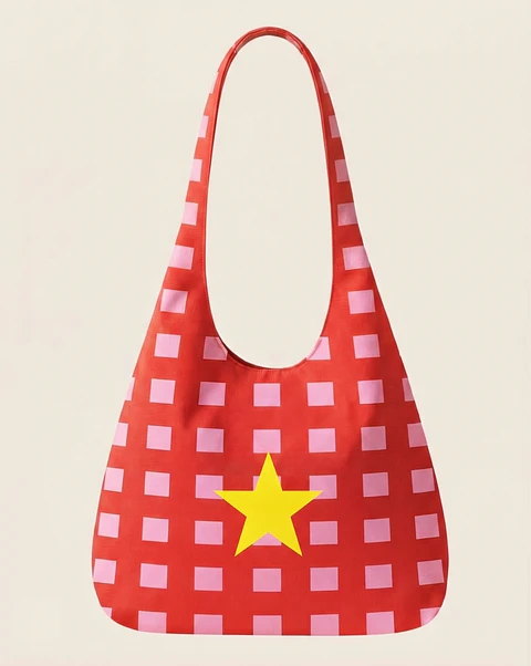 Bianca bag | Quadrados | Fúcsia rosa