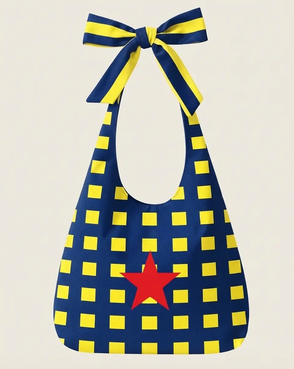 Lola bag | Quadrados | Azul e amarelo 1