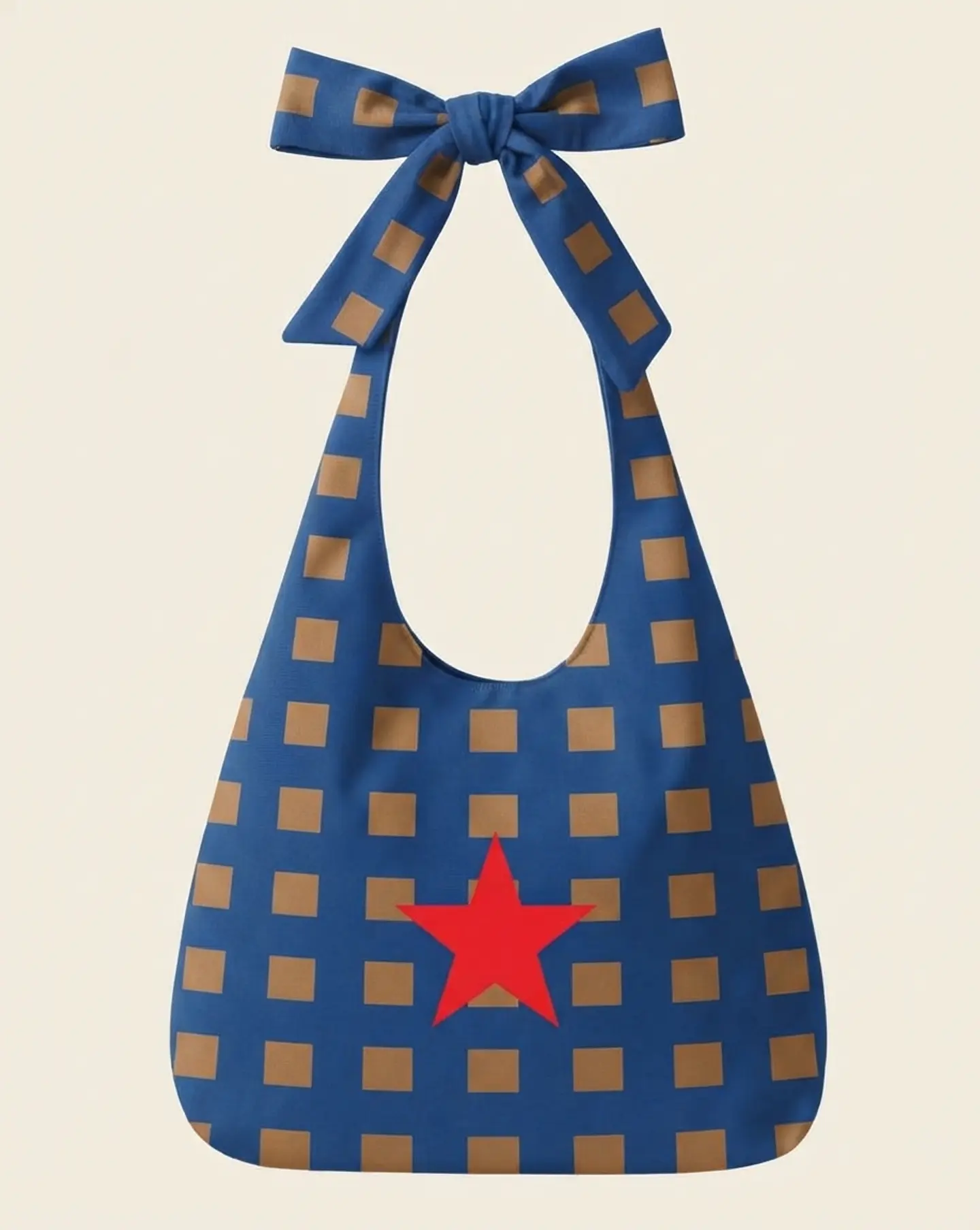 Lola bag | Quadrados | Azul e castanho 2