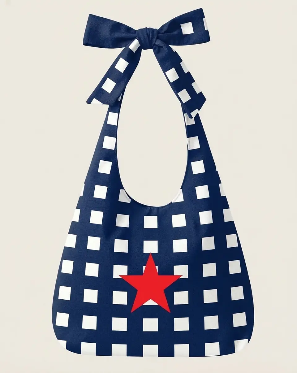 Lola bag | Quadrados | Azul escuro 1