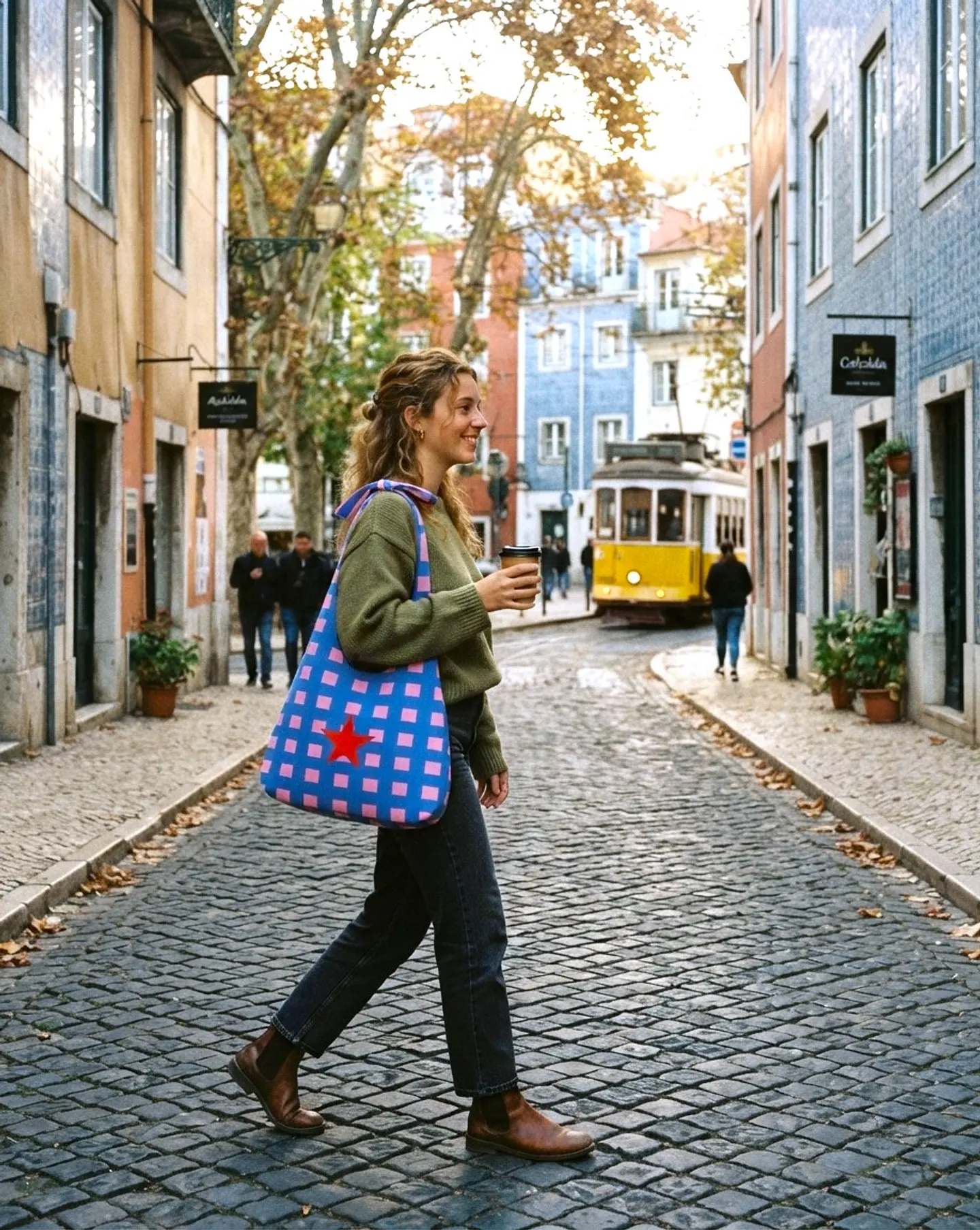 Lola bag | Quadrados | Azul e rosa 1