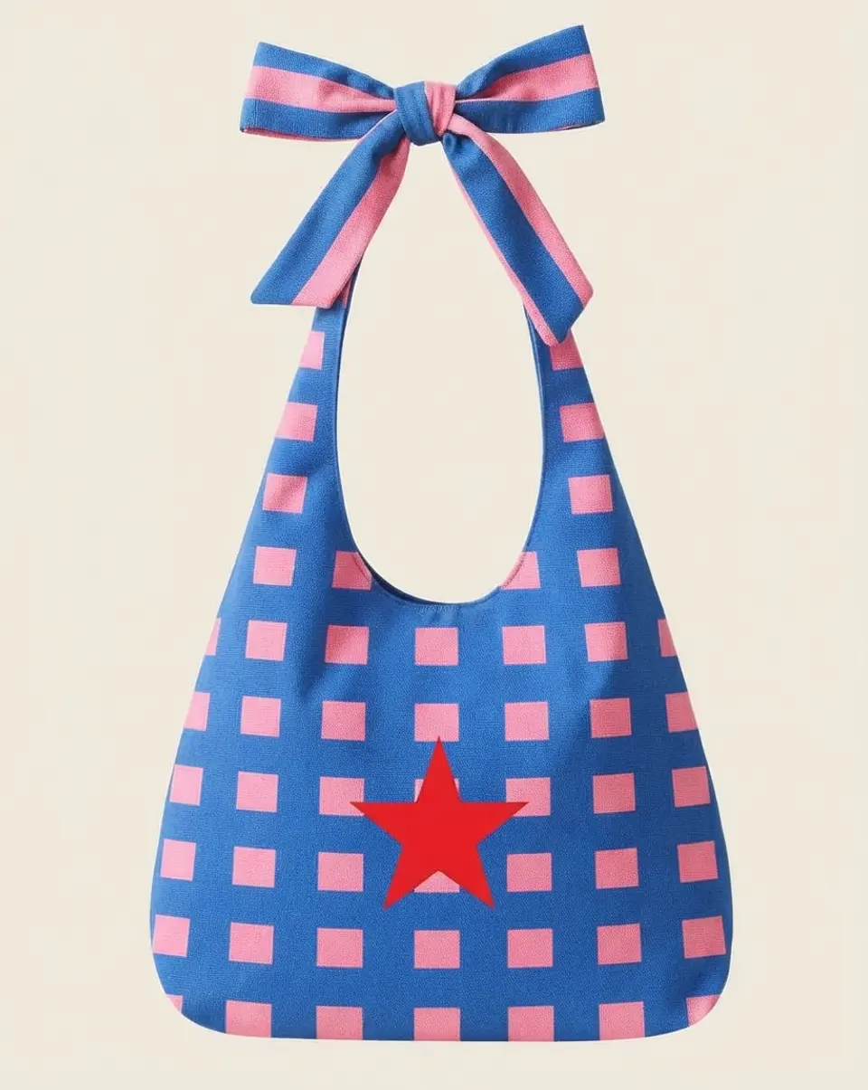 Lola bag | Quadrados | Azul e rosa 2