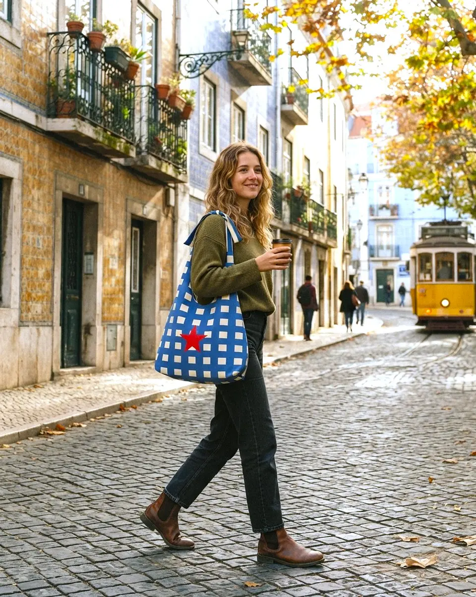 Lola bag | Quadrados | Azul 2