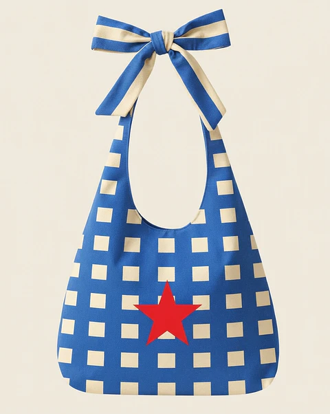 Lola bag | Quadrados | Azul