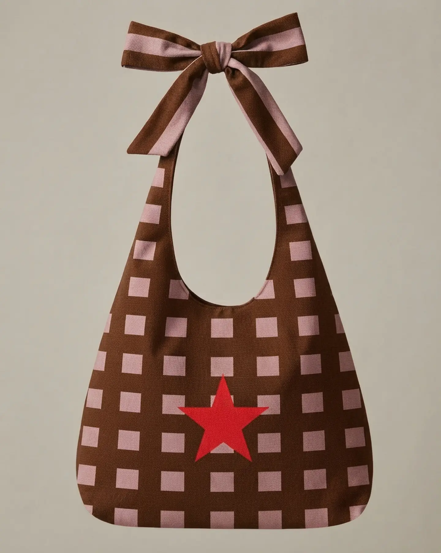 Lola bag | Quadrados | Castanho rosa 2