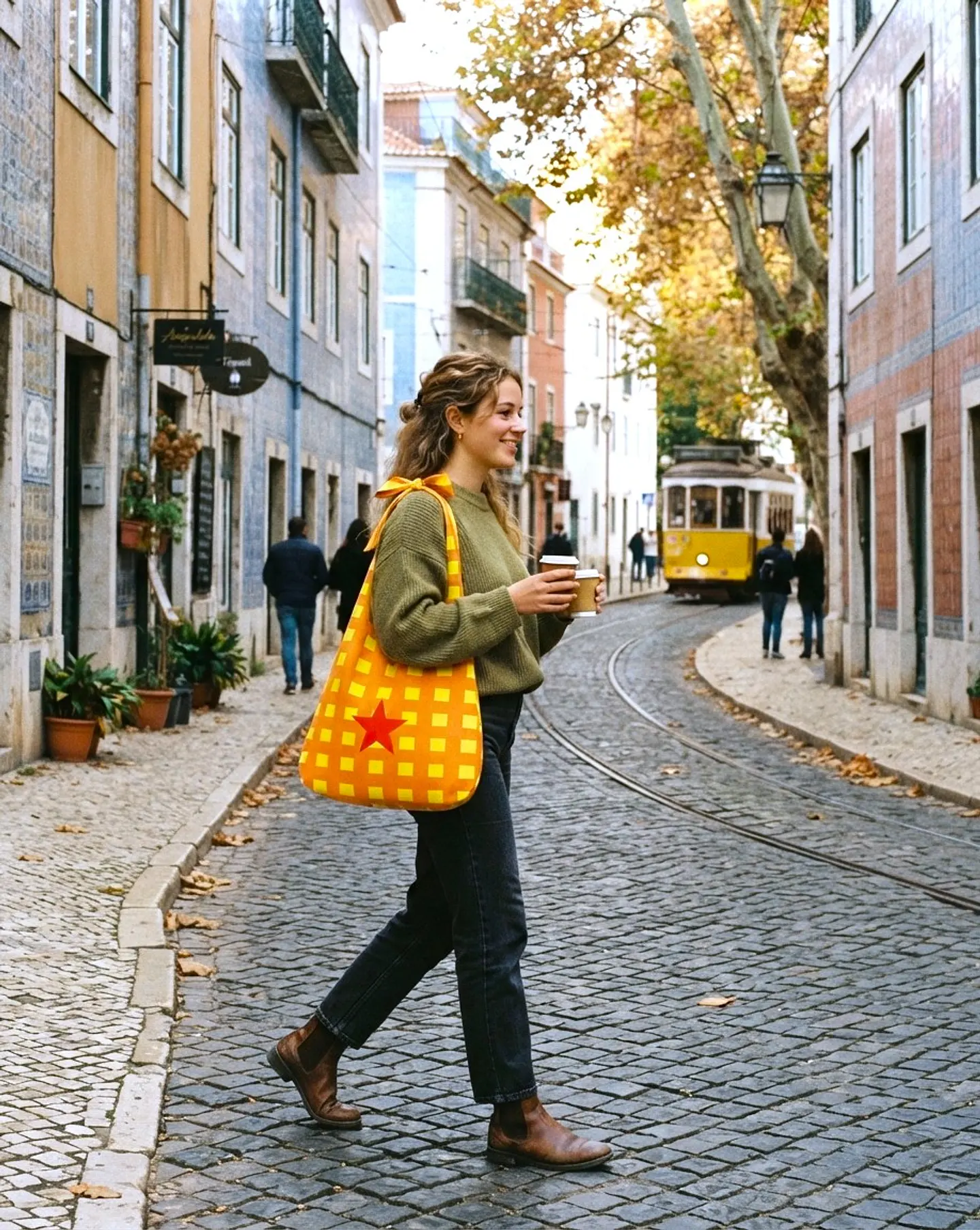 Lola bag | Quadrados | Laranja amarelo 2