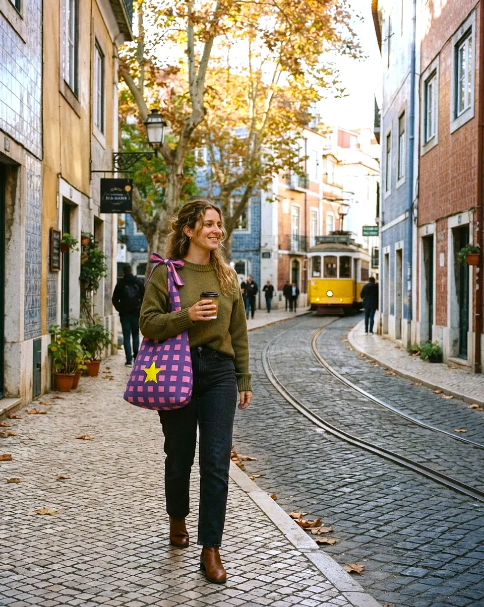 Lola bag | Quadrados | Laranja Lilas 1