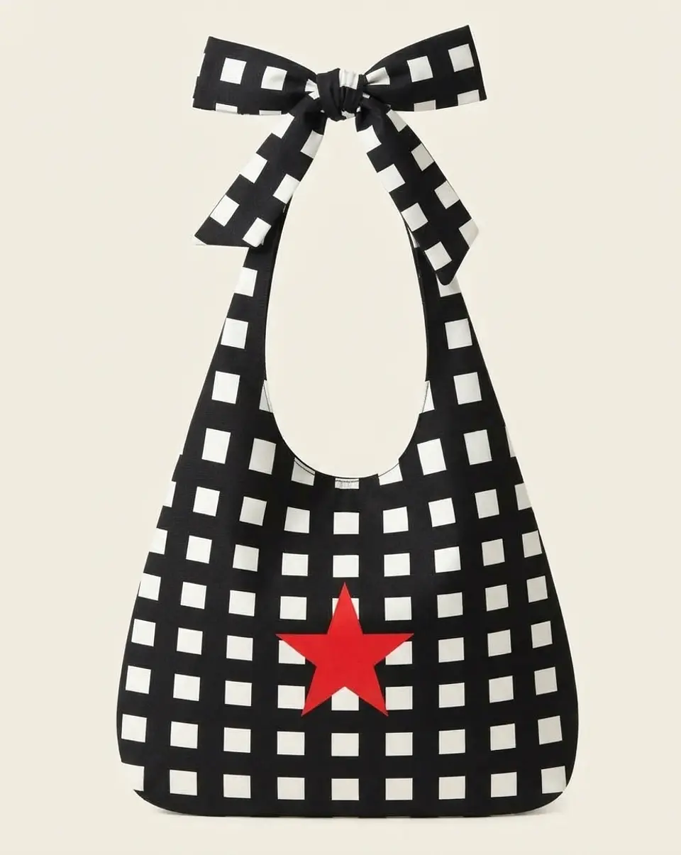 Lola bag | Quadrados | Preto e branco 1